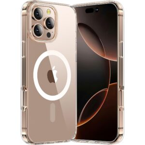 Husa compatibila cu Incarcare Magsafe compatibila cu iPhone 16 Pro Max, CASEY STUDIOS™, Transparent, de Protectie, Slim, pentru Incarcare Wireless, Margini Ridicate de Protectia Ecranului si a Camerelor